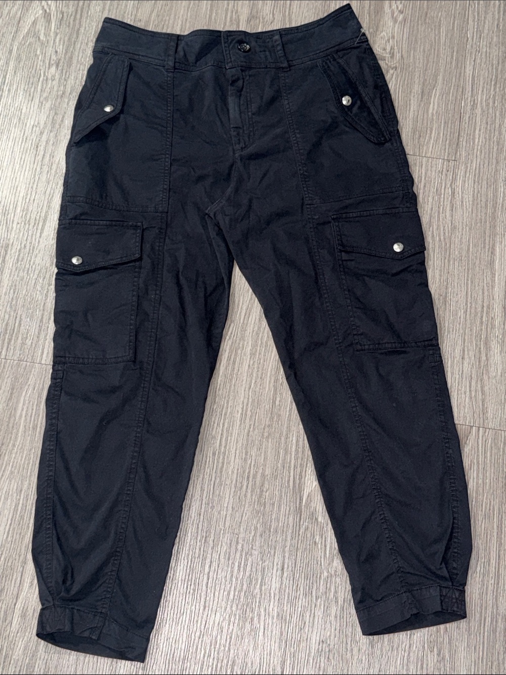 Lauren Ralph Lauren 8 Black Cargo Pants Cotton 97 % Zippered pockets Hiking